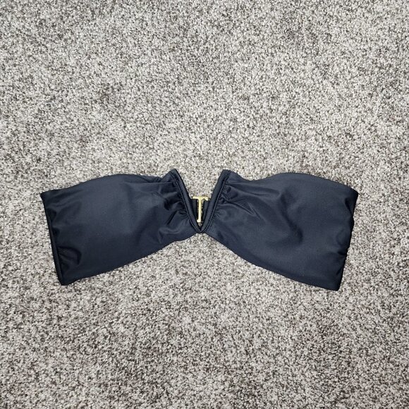 NWT Andie The Scala Padded Bandeau Bikini Top Black Medium - Picture 3 of 8